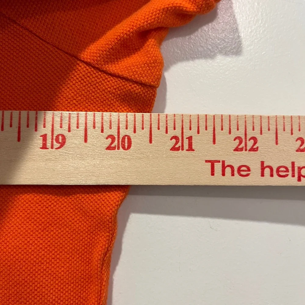 Ralph Lauren Youth XL Orange Skinny Polo Shirt Short Sleeve Cotton Mesh Pony